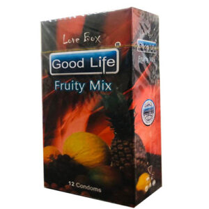 کاندوم گودلایف مدل فروتی میکس سری لاوباکس کد GO03 Good Life LoveBox Series Candom FRUITY MIX Pack Of 12