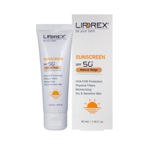 کرم ضد آفتاب پوست خشک و حساس لیپورکس (Liporex) بژ طبیعی