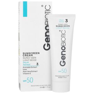 کرم ضد آفتاب پوست خشک بژ روشن SPF50 ژنو بایوتیک
