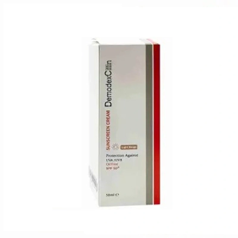 کرم ضد آفتاب دمودکسیلین رنگ بژ روشن حجم 50mL کرم ضد آفتاب دمودکسیلین رنگ بژ روشن