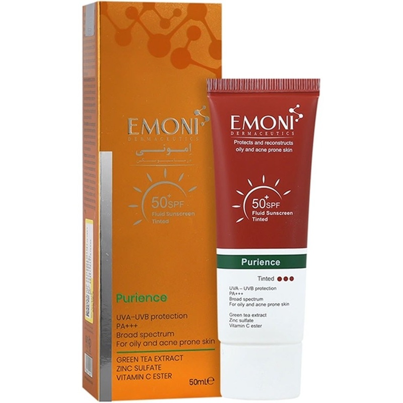 کرم ضد آفتاب رنگی امونی مناسب پوست چرب حجم 50mL کرم ضد آفتاب رنگی امونی مناسب پوست چرب