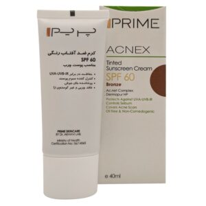 کرم ضد آفتاب رنگ برنز پرایم مناسب پوست محتلط تا چرب حجم 40mL