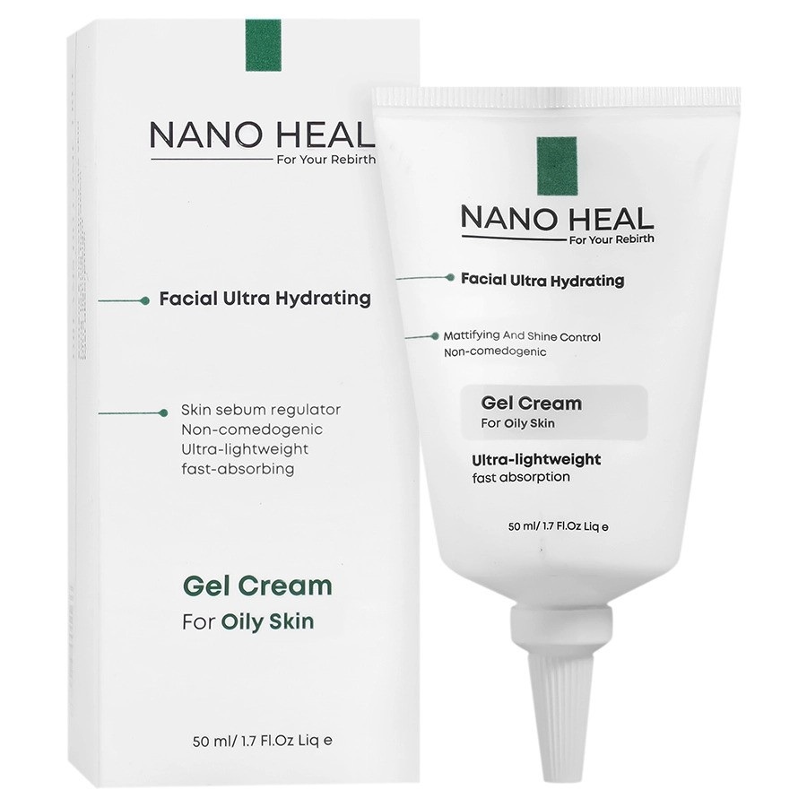ژل کرم آبرسان نانوهیل مناسب پوست چرب حجم 50mL ژل کرم آبرسان نانوهیل مناسب پوست چرب
