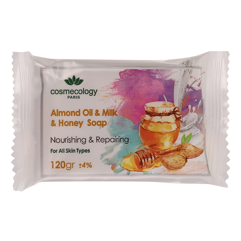 صابون کاسموکولوژی مدل بادام و شیرین و عسل حجم 120g صابون بادام و شیرین و عسل کاسمکولوژی