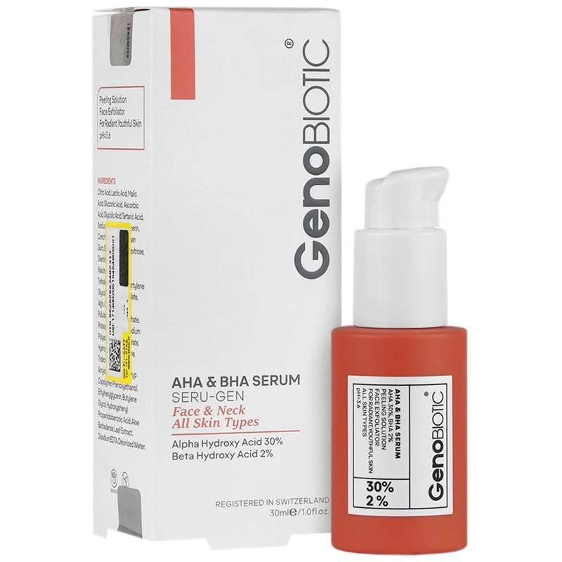 سرم آلفا و بتا هیدروکسی اسید ژنو بایوتیک حجم 30mL سرم آلفا و بتا هیدروکسی اسید ژنو بایوتیک