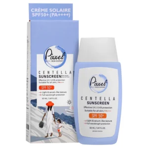 کرم ضد آفتاب سنتلا پیکسل بی رنگ حجم 50mL کرم ضد آفتاب سنتلا پیکسل بی رنگ